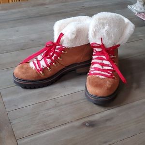 Bamboo Brand Sherpa Boots w/ Red Laces